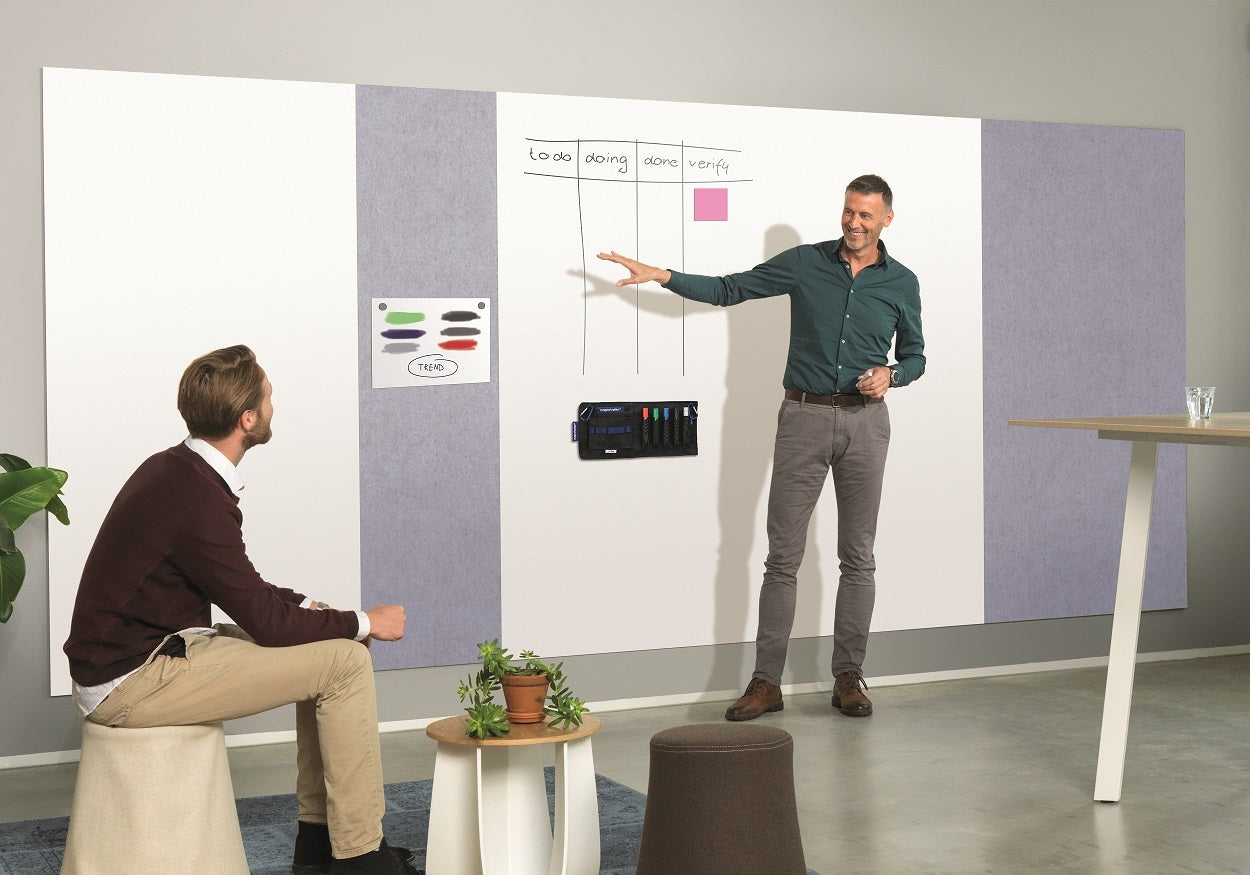 Magnetoplan Akustik-Pinnwand Infinity Wall X Acoustics – Textil, magnetisch – 49 × 198 cm – Grau