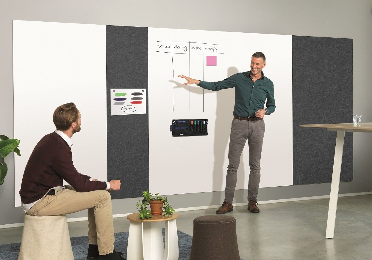 Magnetoplan Akustik-Pinnwand Infinity Wall X Acoustics – Textil, magnetisch – 49 × 198 cm – Anthrazit