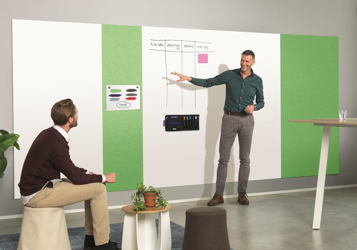 Magnetoplan Akustik-Pinnwand Infinity Wall X – Textil, magnetisch – 49 × 198 cm – Apfelgrün