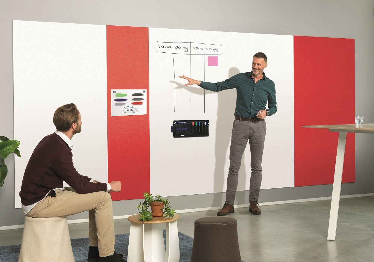 Magnetoplan Akustik-Pinnwand Infinity Wall X – Textil, magnetisch – 98 × 198 cm – Rot