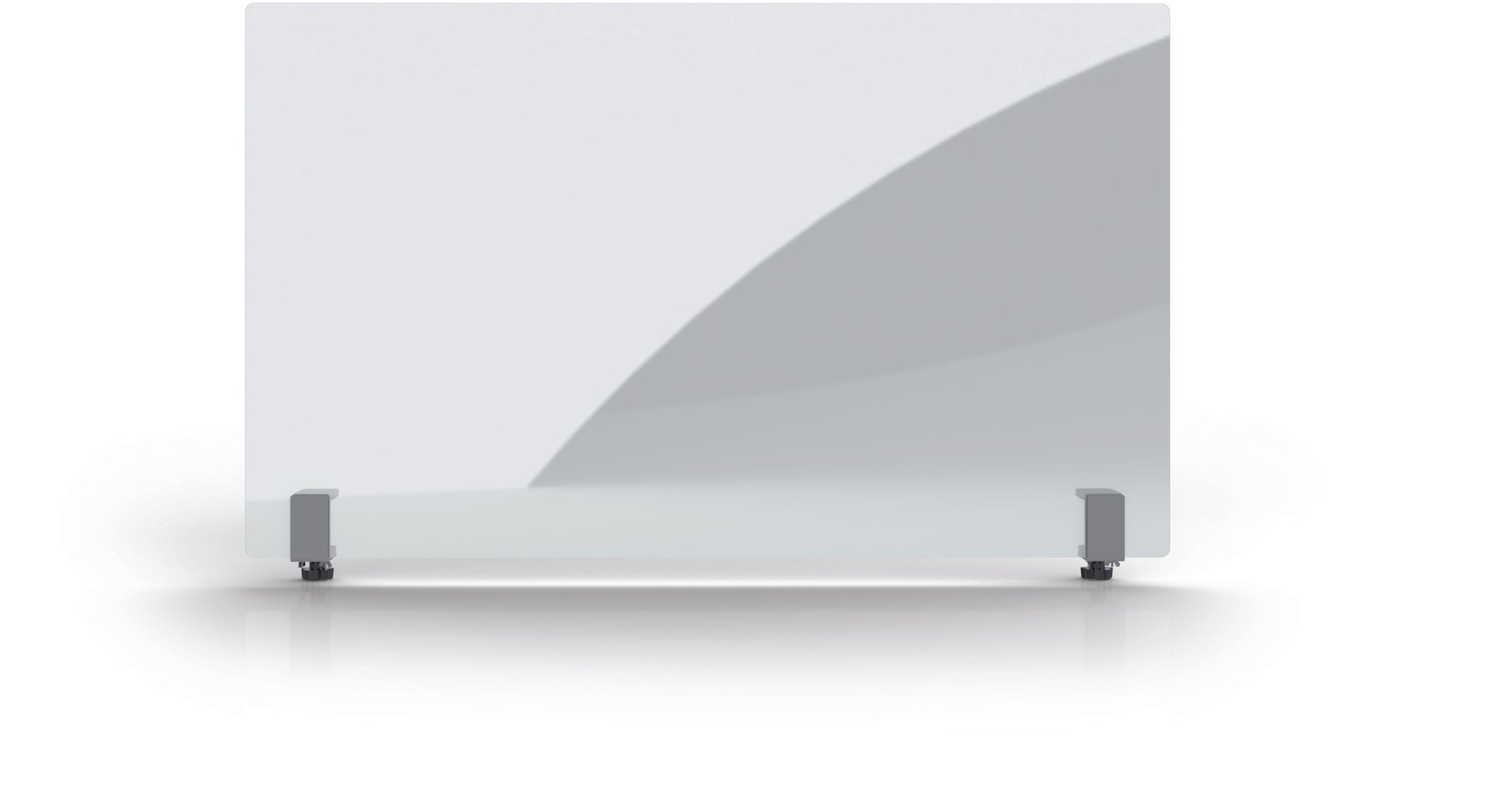 Magnetoplan Hygieneschutzschild – 1'000 × 600 mm, Acrylglas, mit Klemmen, für Tischplatten bis 40 mm