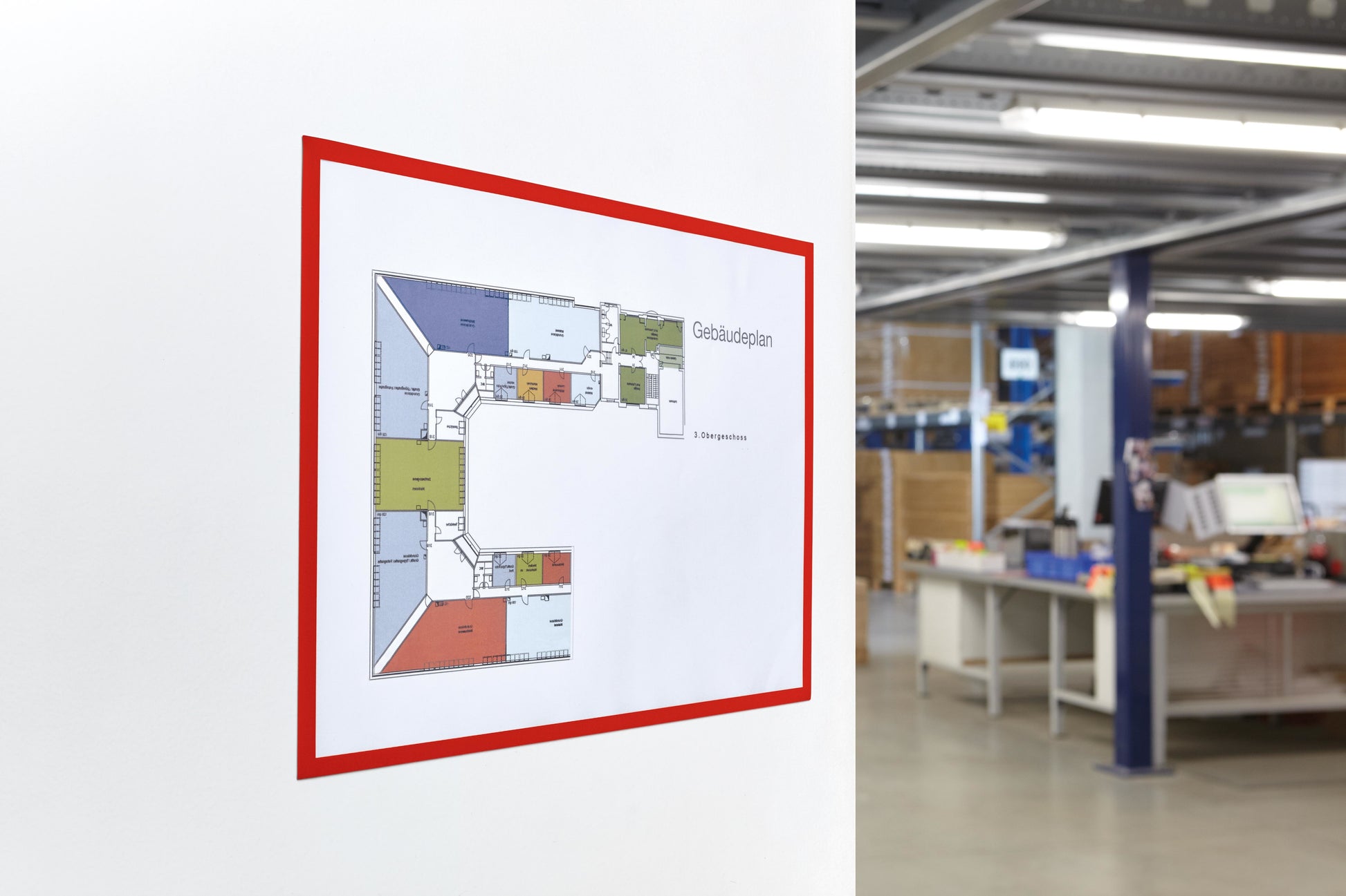 Magnetoplan Magnetofix Magnetrahmen – DIN A3 – rot – 5er Pack