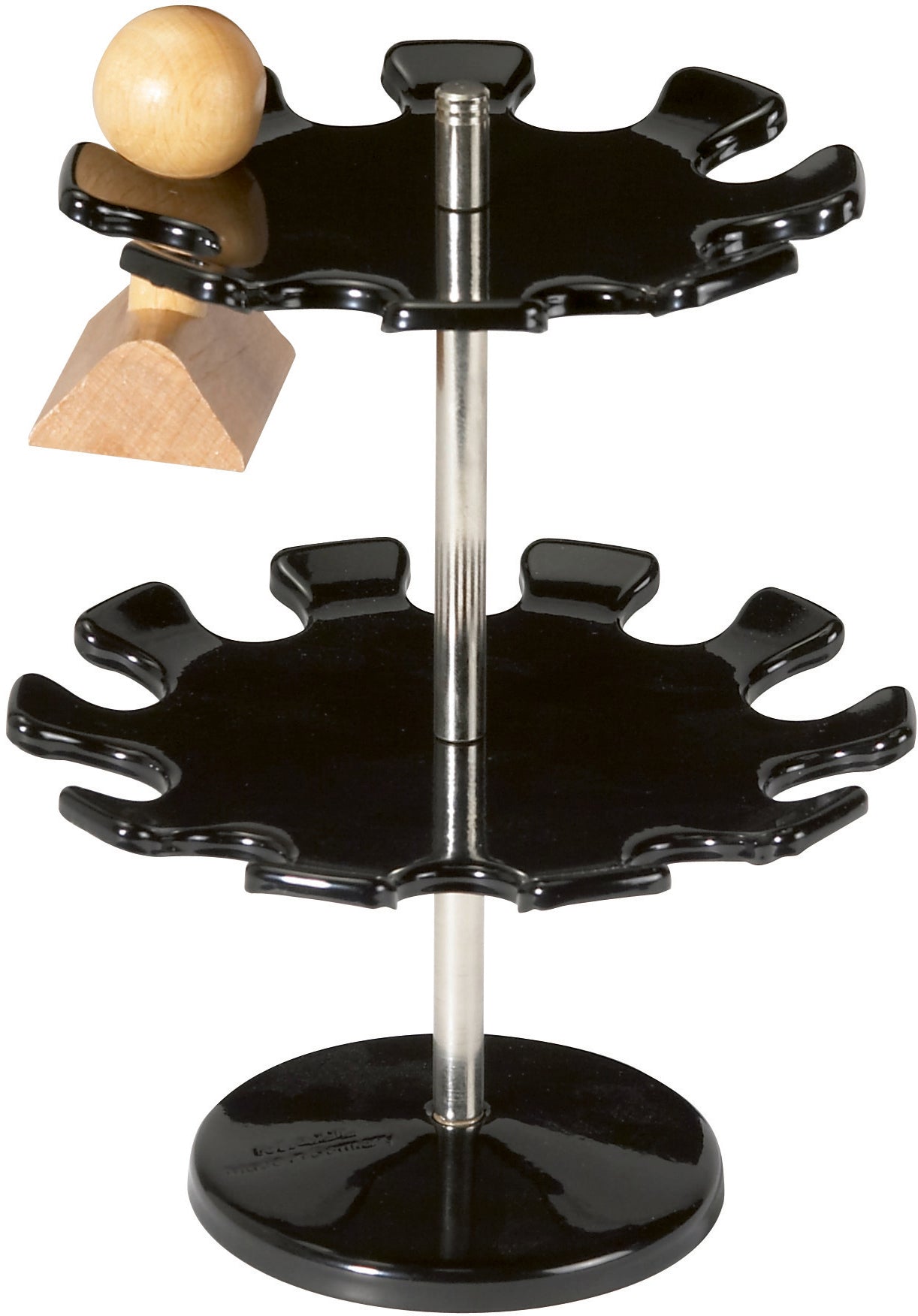 MAUL Stempelträger – für 18 Stempel (2 Etagen), Metall (pulverbeschichtet), 150 × 32 × 145 mm, schwarz