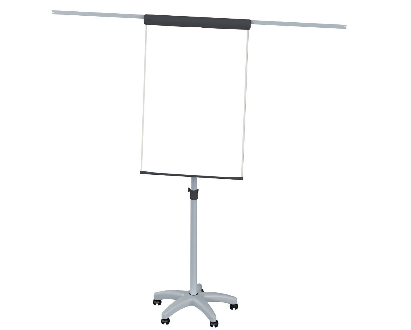 MAULstandard 6372682 Mobiles Flipchart mit Sternfuss, magnetisch, mit 2 Seitenarmen