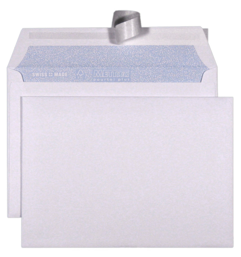 Mettler Couvert B6, ohne Fenster, Haftklebung, ultraweiss, 100 g/m² – 1'000 Stk.
