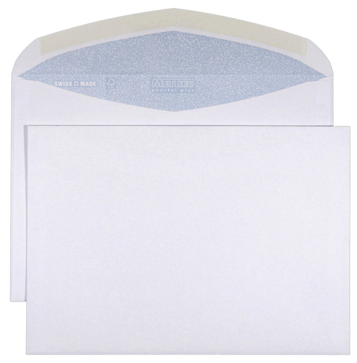 Mettler Couvert C5, ohne Fenster, nassklebend, ultraweiss, 100 g/m² – 500 Stk.