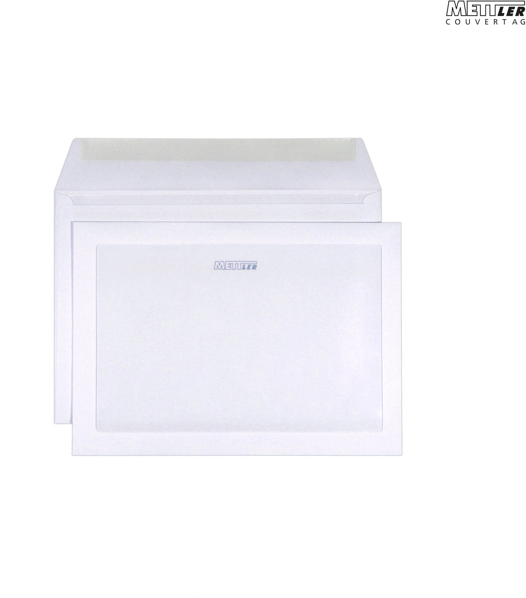 Mettler Couvert C5, Fenster rechts, Nassklebung, ultraweiss, 100 g/m², lasertauglich – 500 Stk.