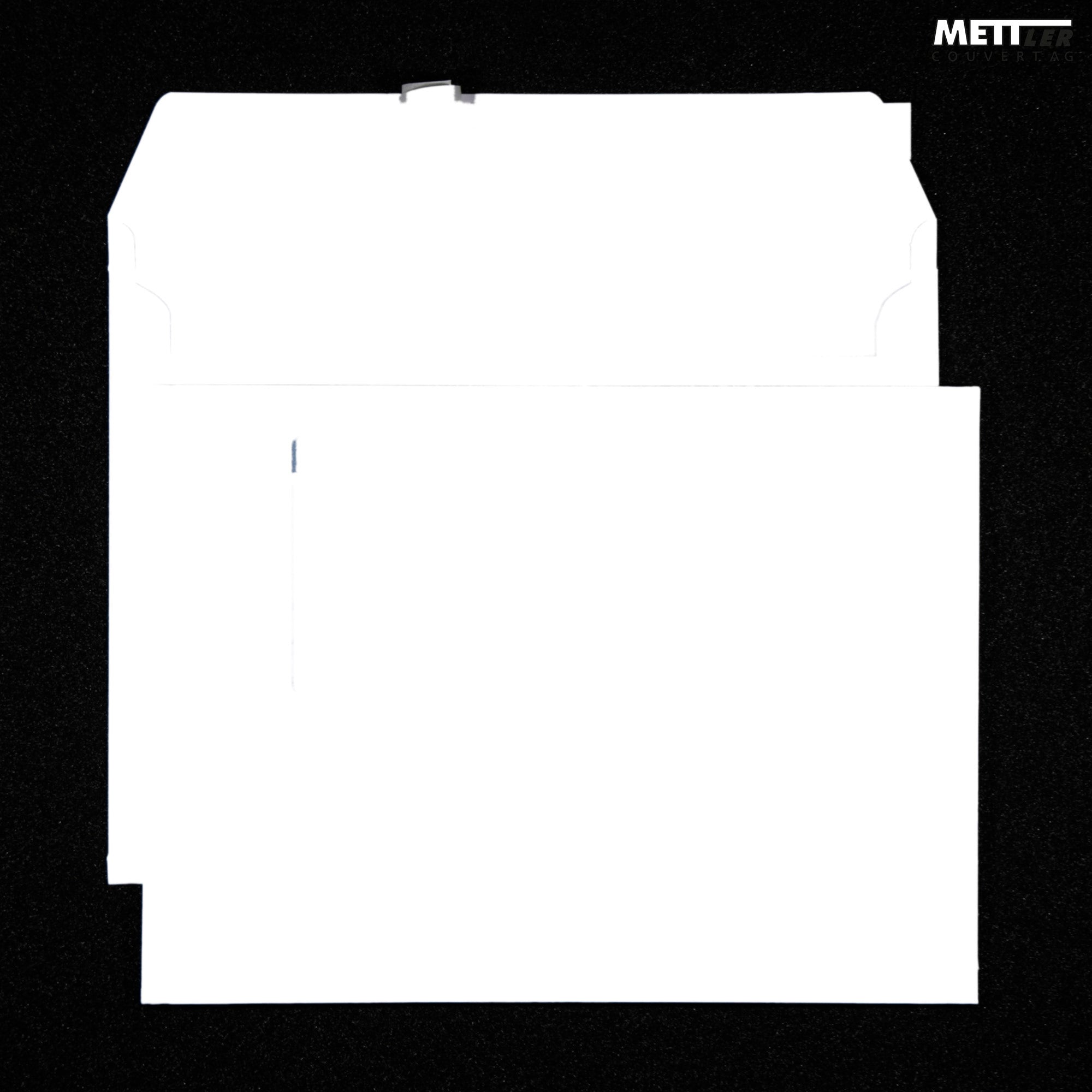 Mettler Seitenfaltentasche C4, Fenster rechts, Haftklebung, Ultraweiss, 120 g/m², 20 mm Falte – 200 Stk.