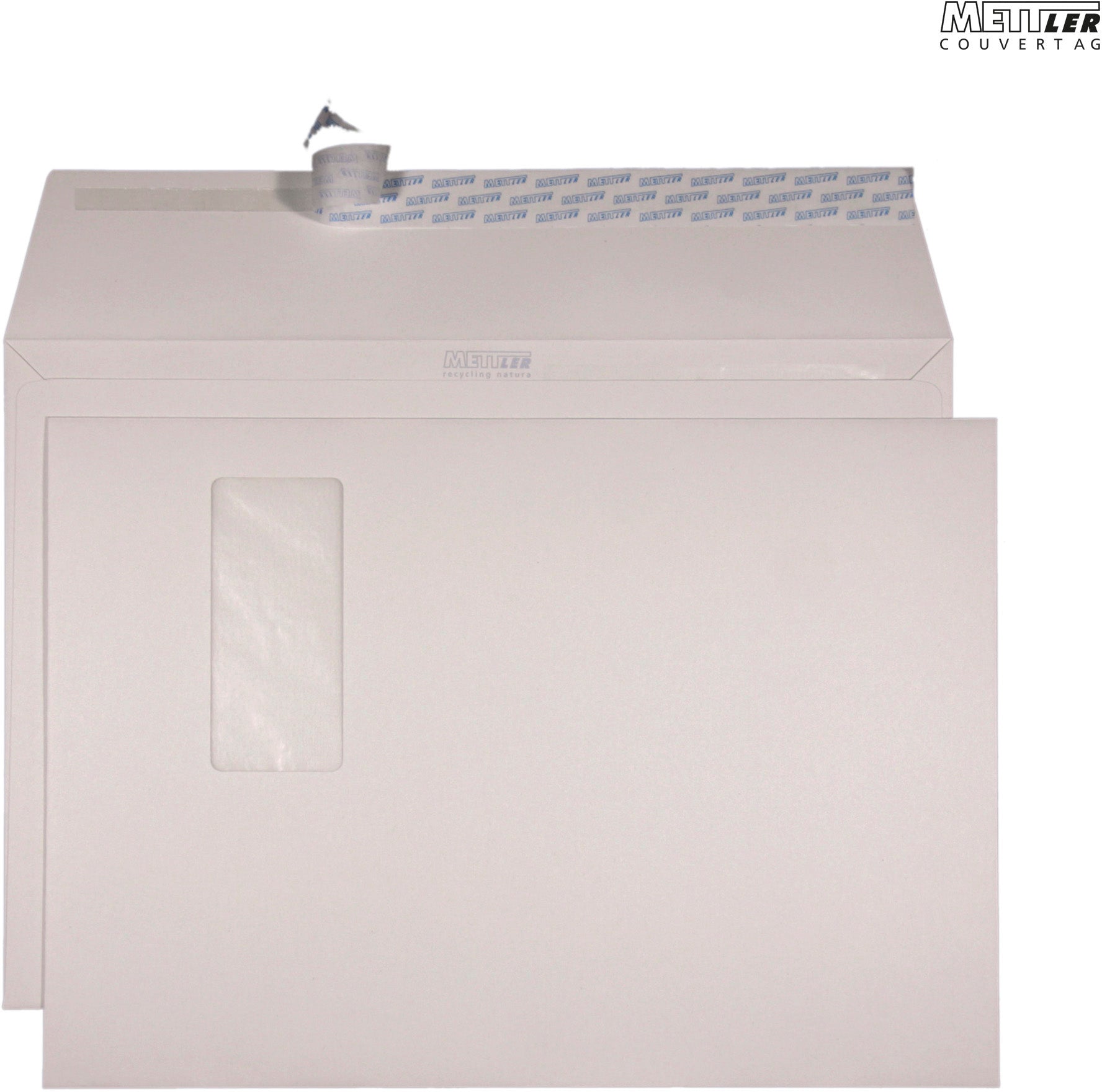Mettler Couvert C4, Fenster links, Haftklebung, 120 g/m², Pergaminfenster, nautilus classic – 250 Stk.