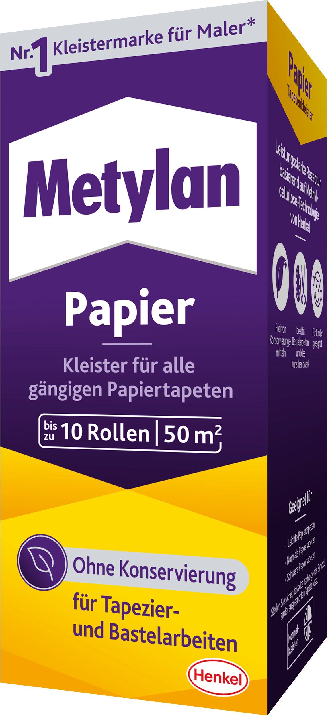 Metylan Tapetenkleister Papier MPP40 – 125 g – für Papiertapeten, Bastelarbeiten