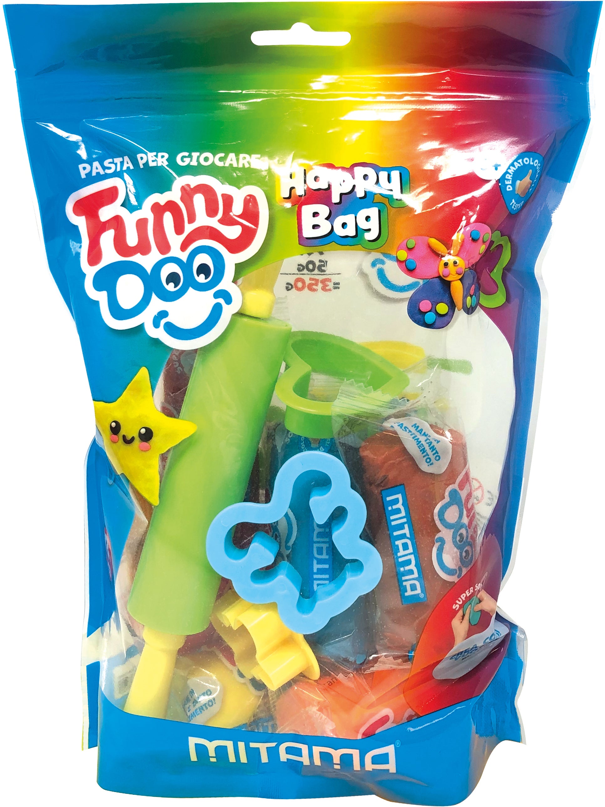 Mitama Funny Doo – Knete-/Modelliermasse-Set – 3 × 120 g (360 g) – 14-teilig – ab 2 Jahren