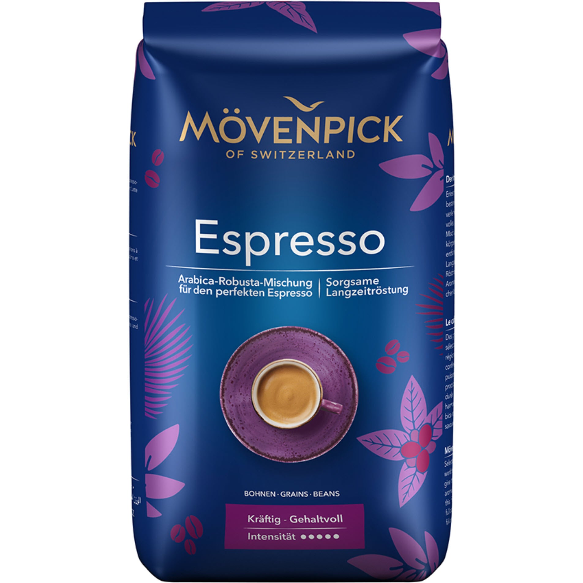 Mövenpick Kaffeebohnen – Espresso, Arabica/Robusta, Intensität 4, 1 kg