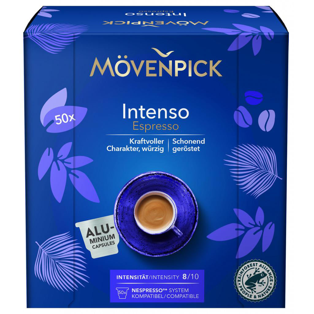 Mövenpick Intenso – Kapseln für Nespresso – Espresso, Intensität 8, 50 Kapseln