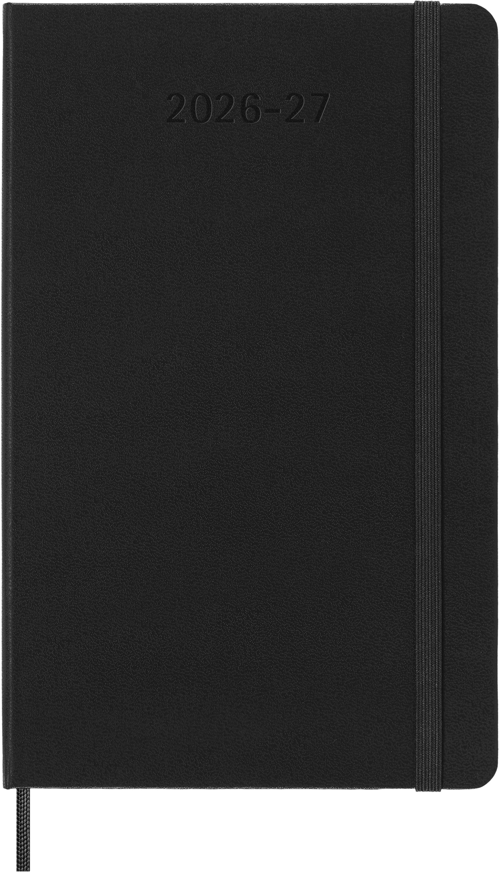 Moleskine Wochenagenda Jul 2026–Dez 2027, 1 Woche/2 Seiten, 13,5 × 21,4 cm, Hardcover, Schwarz