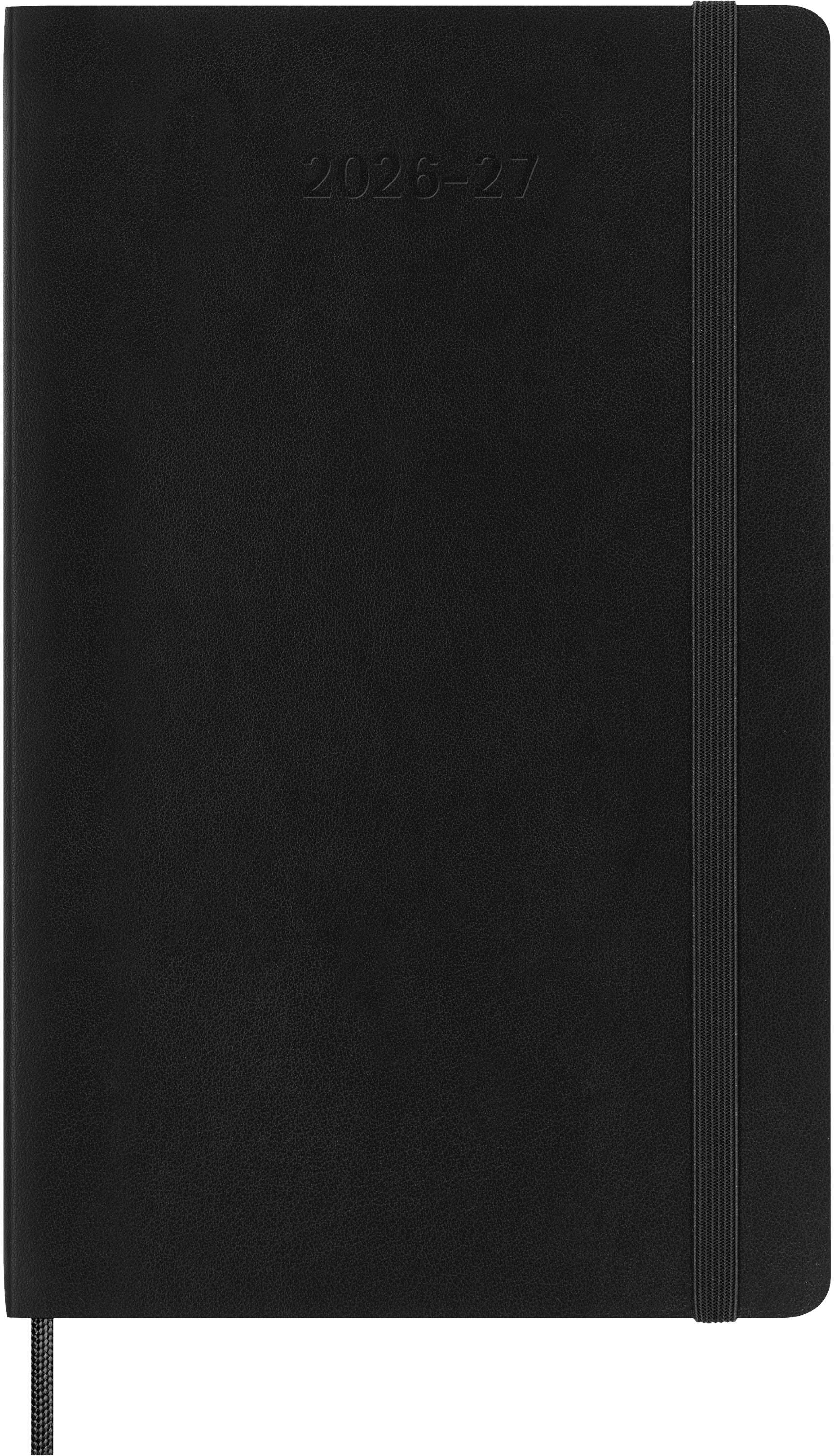 Moleskine DSB18DC3Y – Tagesagenda 2026/27, 1 Tag/1 Seite, 13,3 × 21,4 cm, Softcover, Schwarz