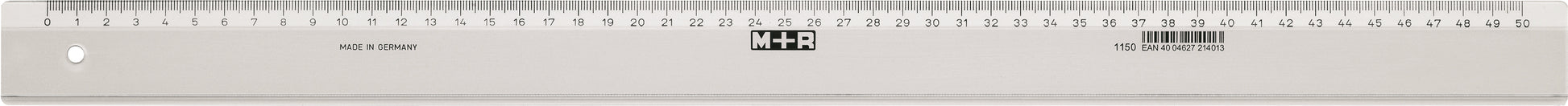 Möbius+Ruppert Lineal – Kunststoff – 50 cm – Tuschekante – Transparent