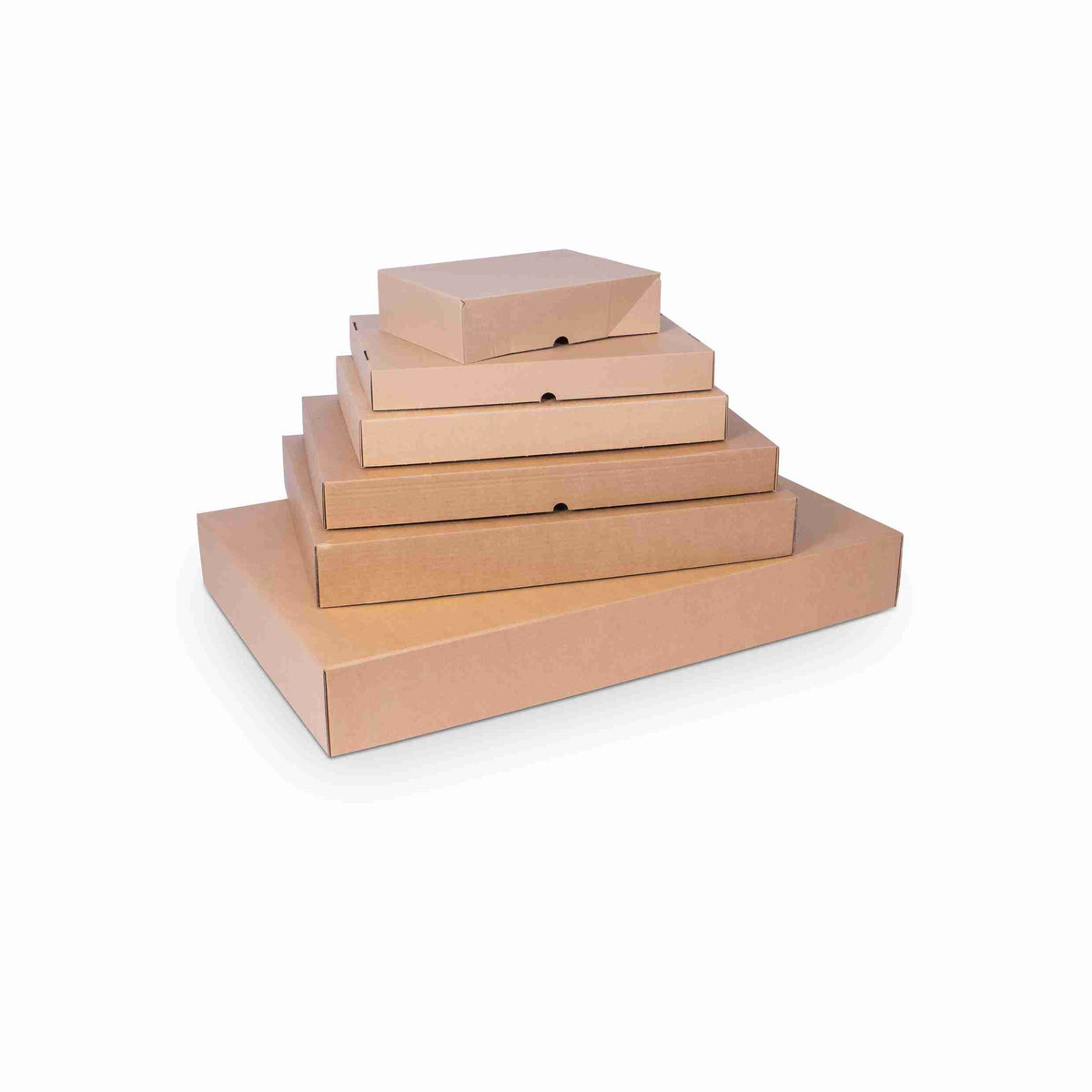 Model Stülpschachtel-Set – 450 × 300 × 60 mm, braun, Wellkarton, bis 20 kg