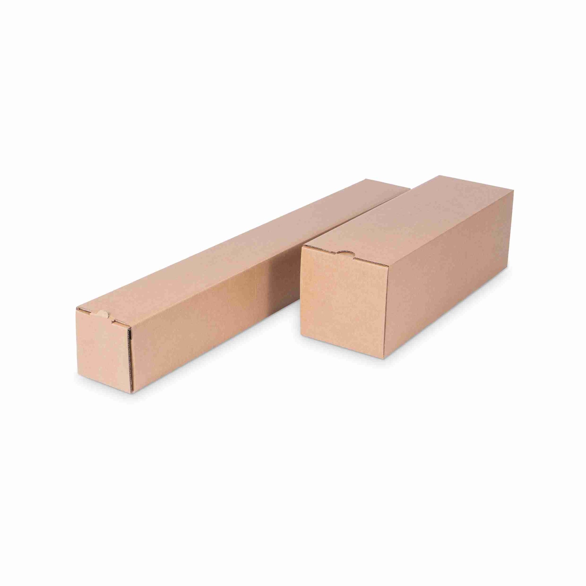 Model Versandhülse – 448 × 143 × 143 mm, braun, Wellkarton, stapelbar, Klappdeckel – 1 Stk., ab 20 Stk.