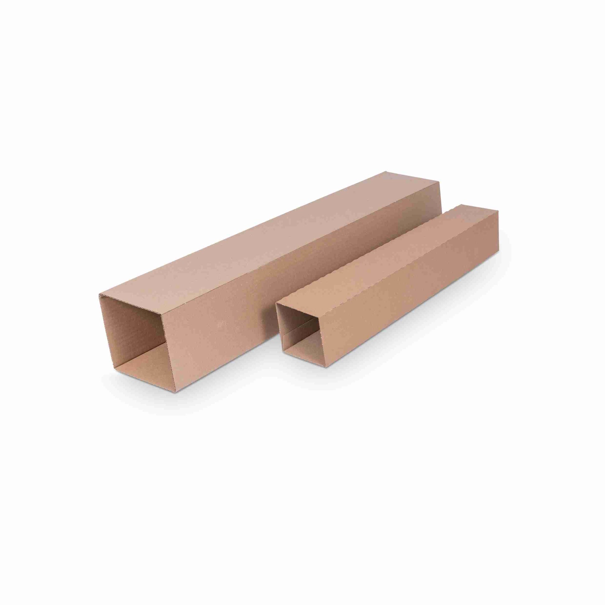 Model Teleskopverpackungs-Boden – 80 × 80 × 1'000 mm, braun, Wellkarton, höhenverstellbar – 1 Palette à 1'800 Stück
