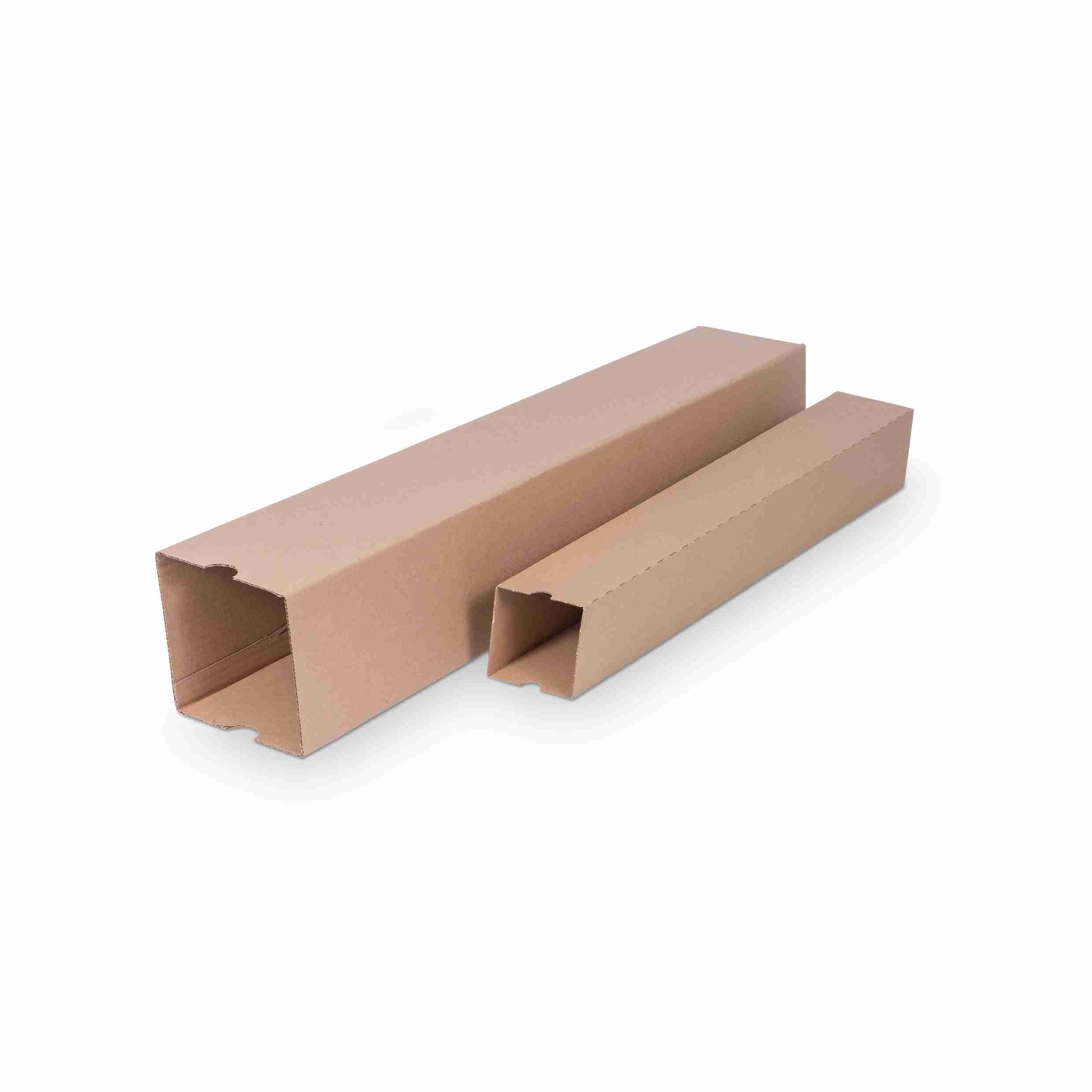 Model Teleskopverpackungs-Deckel – 80 × 80 × 1'000 mm, braun, Wellkarton, höhenverstellbar