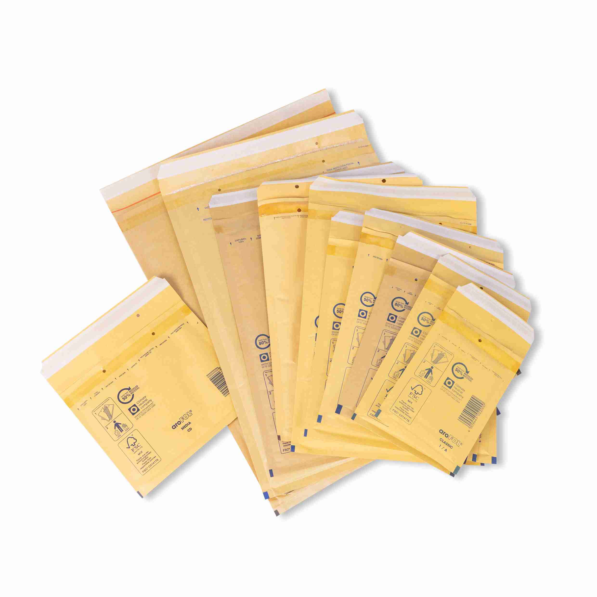 Model Luftpolstertasche – 220 × 265 mm, selbstklebend, Papier/Folie, braun – 1 Stk., ab 10 Stk.