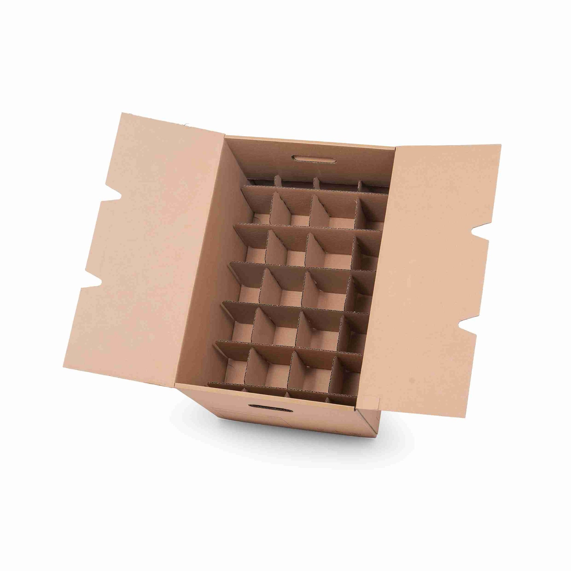 Model Einlagekarton – 20 Fächer – 562 × 380 × 163 mm – Karton – für Umzugsbox Standard (niedrig/normal/hoch) – 1 Palette (3'870 Stk.)