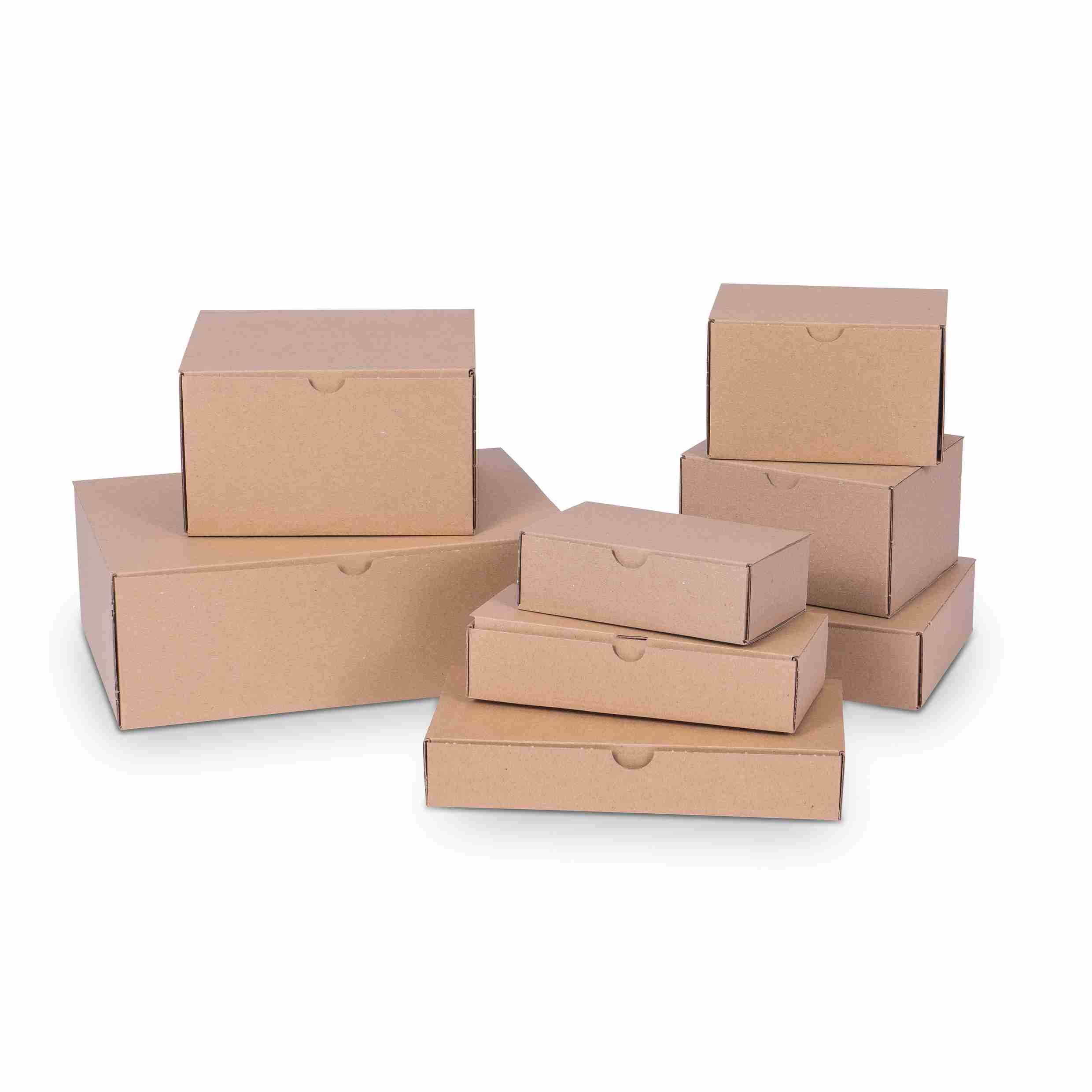 Model Klappdeckelbox – 213 × 151 × 80 mm, braun, Wellkarton – 1 Stk., ab 100 Stk.
