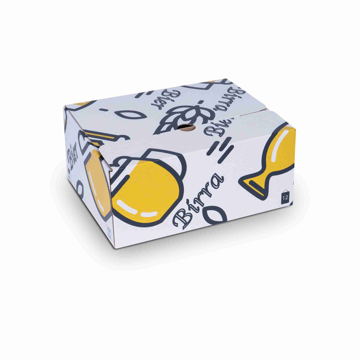 Model Klappschachtel – 268 × 202 × 117 mm – weiss, 1,5 mm, Deckelverschluss