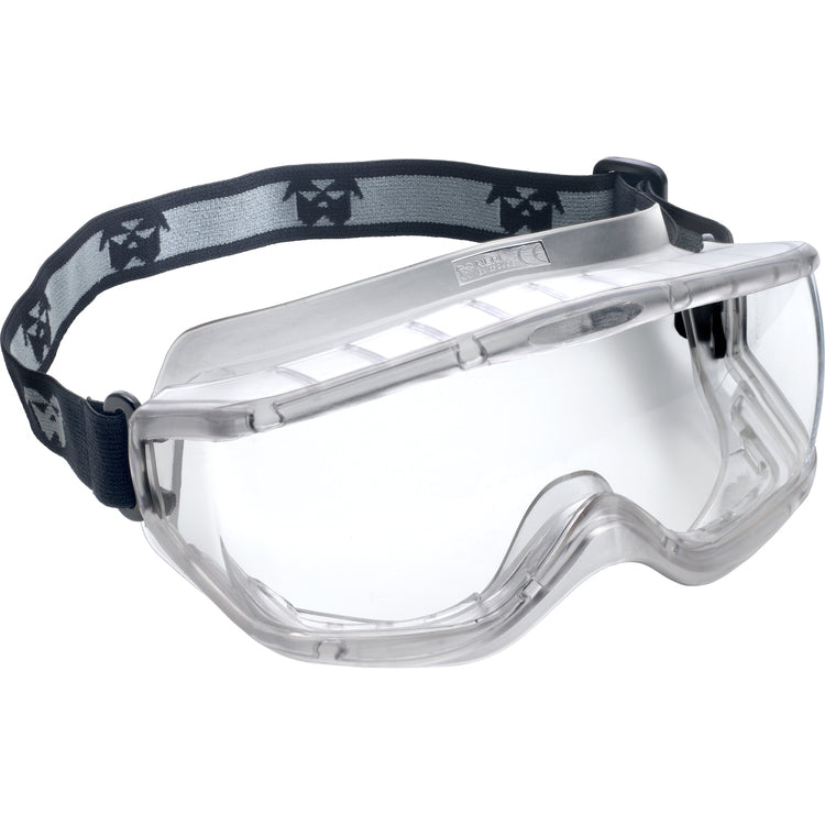 Neri Vollsichtschutzbrille G04 – Transparent, Polycarbonat, Verstellbares Gummiband, Anti-Beschlag/Anti-Krat