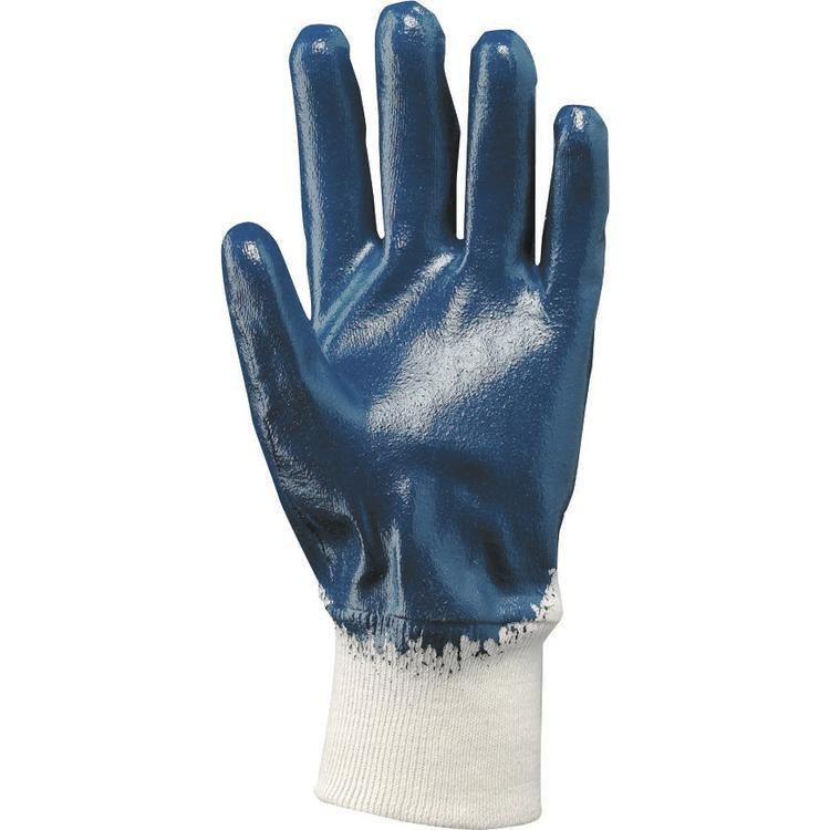 Neri Arbeitshandschuhe, LITE 781 – Grösse 9, 1 Paar – Baumwolljersey, NBR-beschichtet, Weiss/Blau