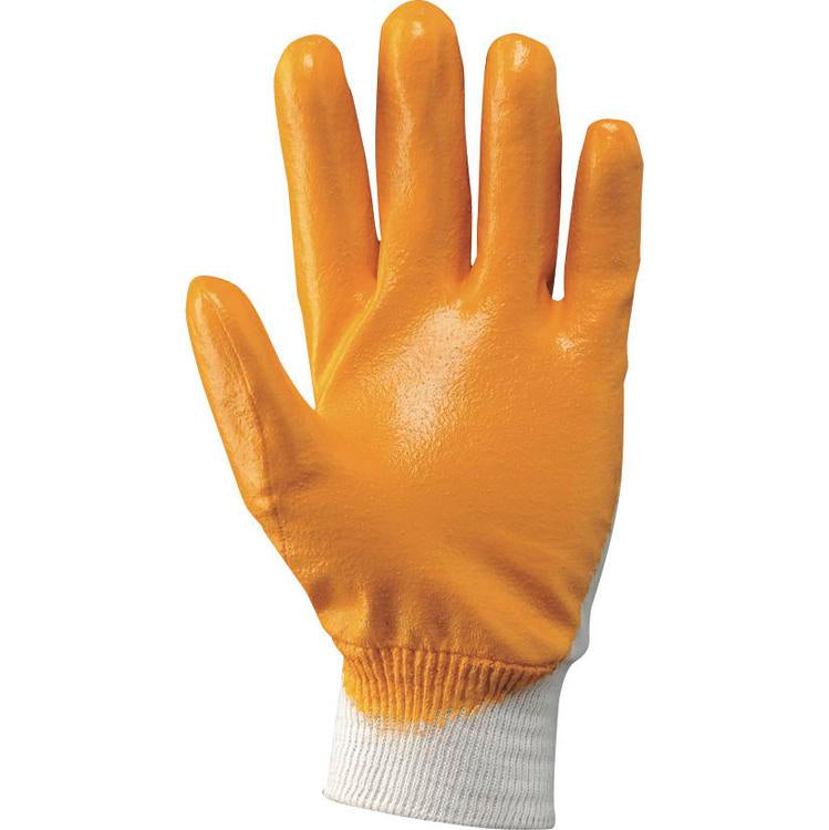 Neri Arbeitshandschuhe, ULTRALITE – Grösse 9 (L) – Baumwolljersey, NBR-beschichtet, Weiss/Gelb