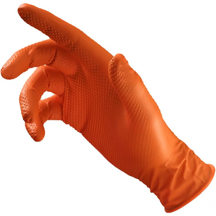 Neri Einweghandschuhe Nitril, Garage Monkey – Grösse 9 (L), 50 Stück – Orange, Latexfrei