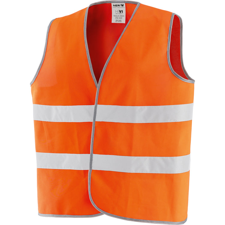 Neri Warnweste New Way – Gelb/Orange, Einheitsgrösse, 1 Stück, Klettverschluss, Polyester, 120 g/m²