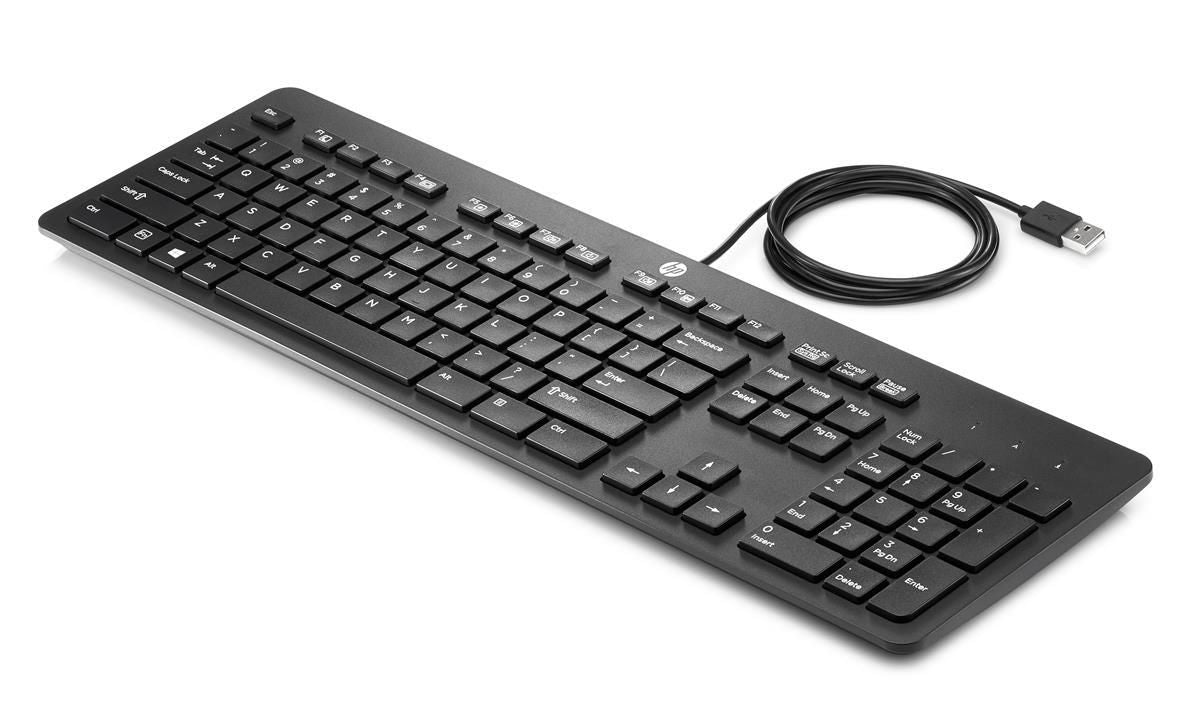 HP Tastatur, kabelgebunden (USB-A), CH-Layout (DE-CH), Fullsize (mit Ziffernblock), Schwarz