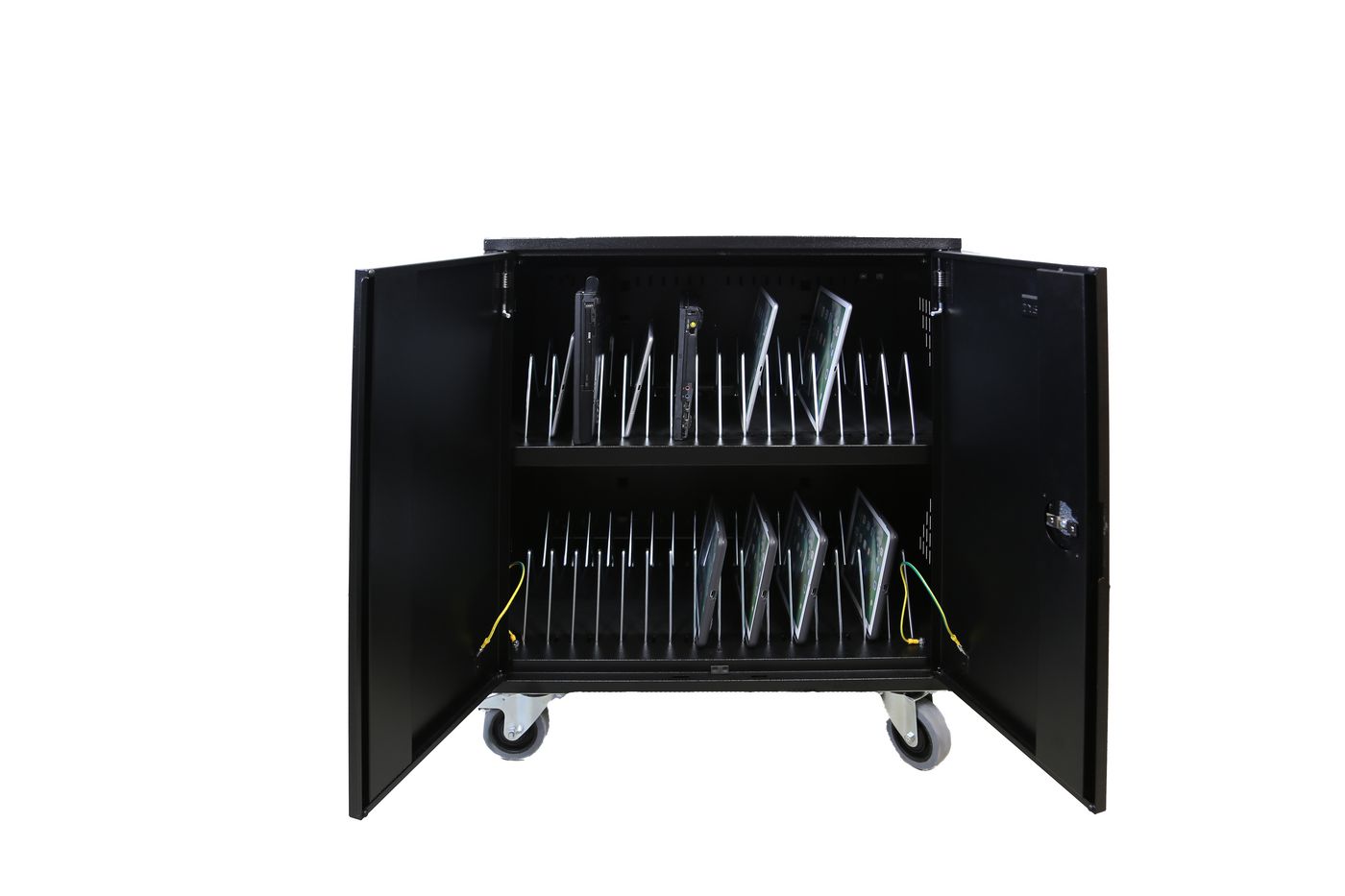 LEBA Innovation Leba NoteCart Flex Extended Gerätewagen – für 32 Geräte – abschliessbar – Schwarz/Grau