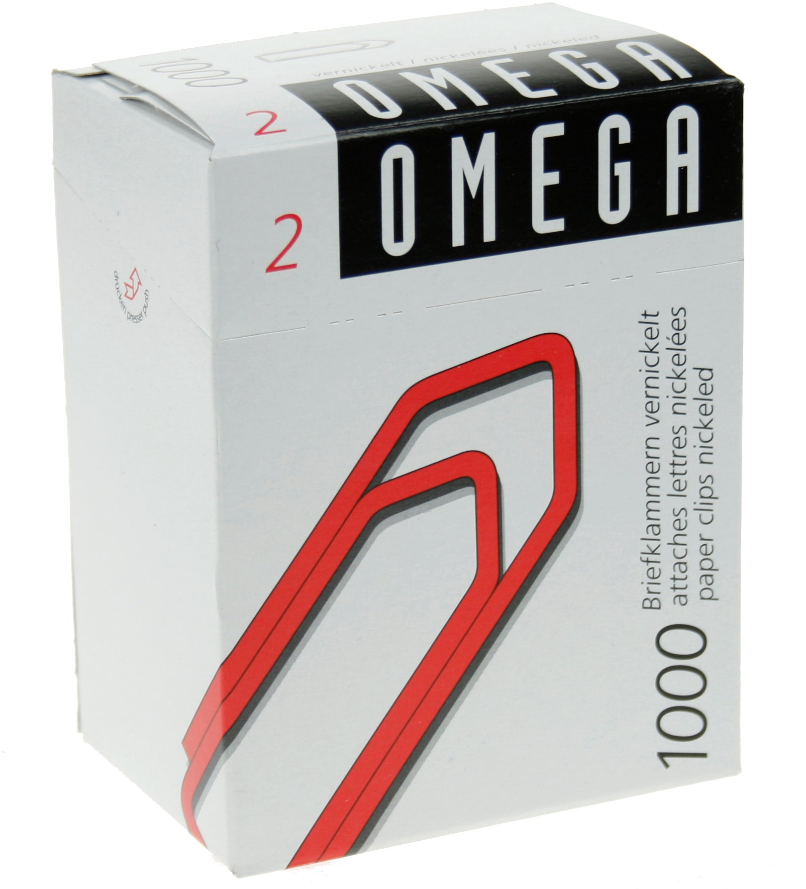Omega Büroklammern 24 mm – vernickelt