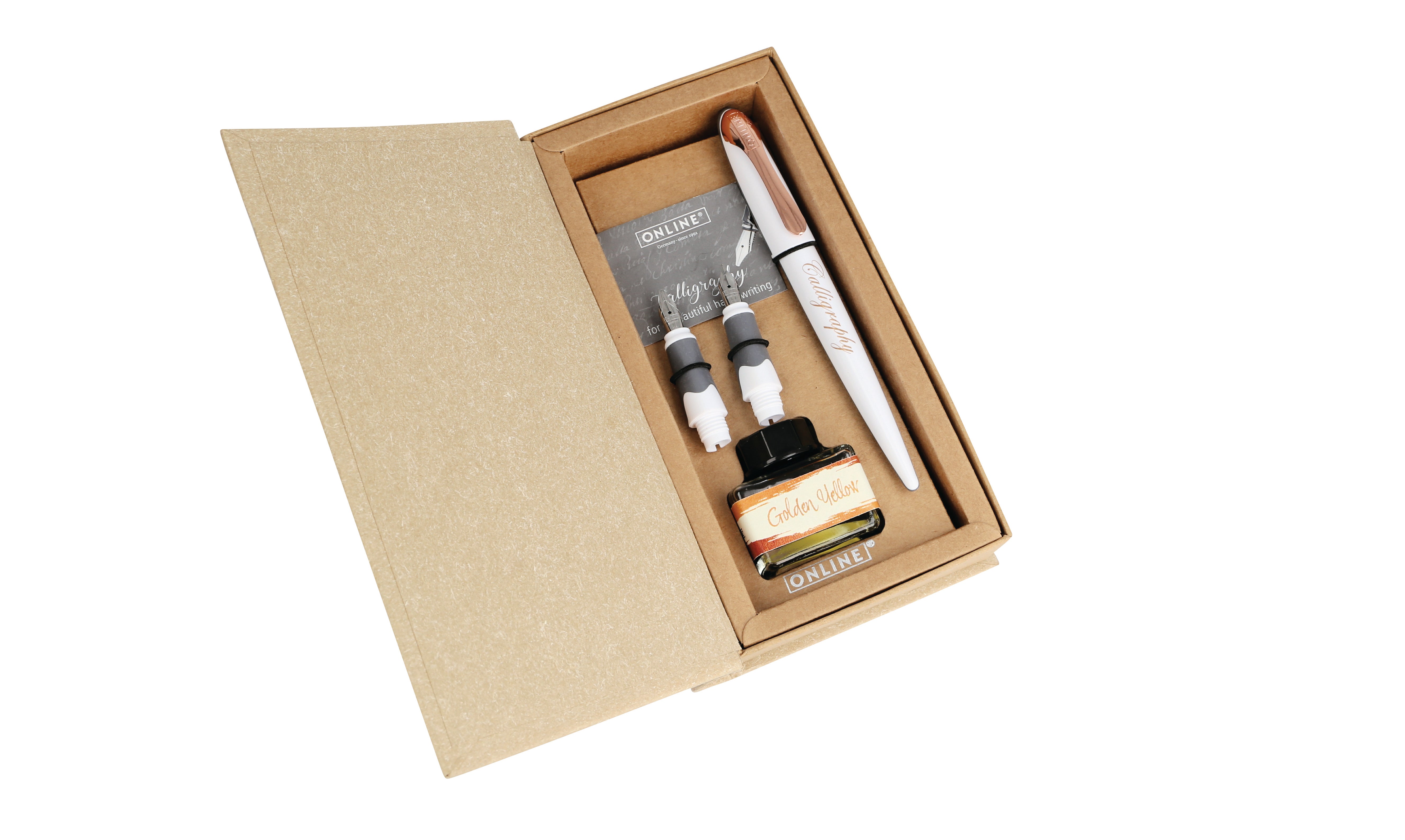 Online Best Writer White Rose – Kalligrafie-Set – 3 Spitzen (0,8/1,4/1,8 mm) – Geschenkbox