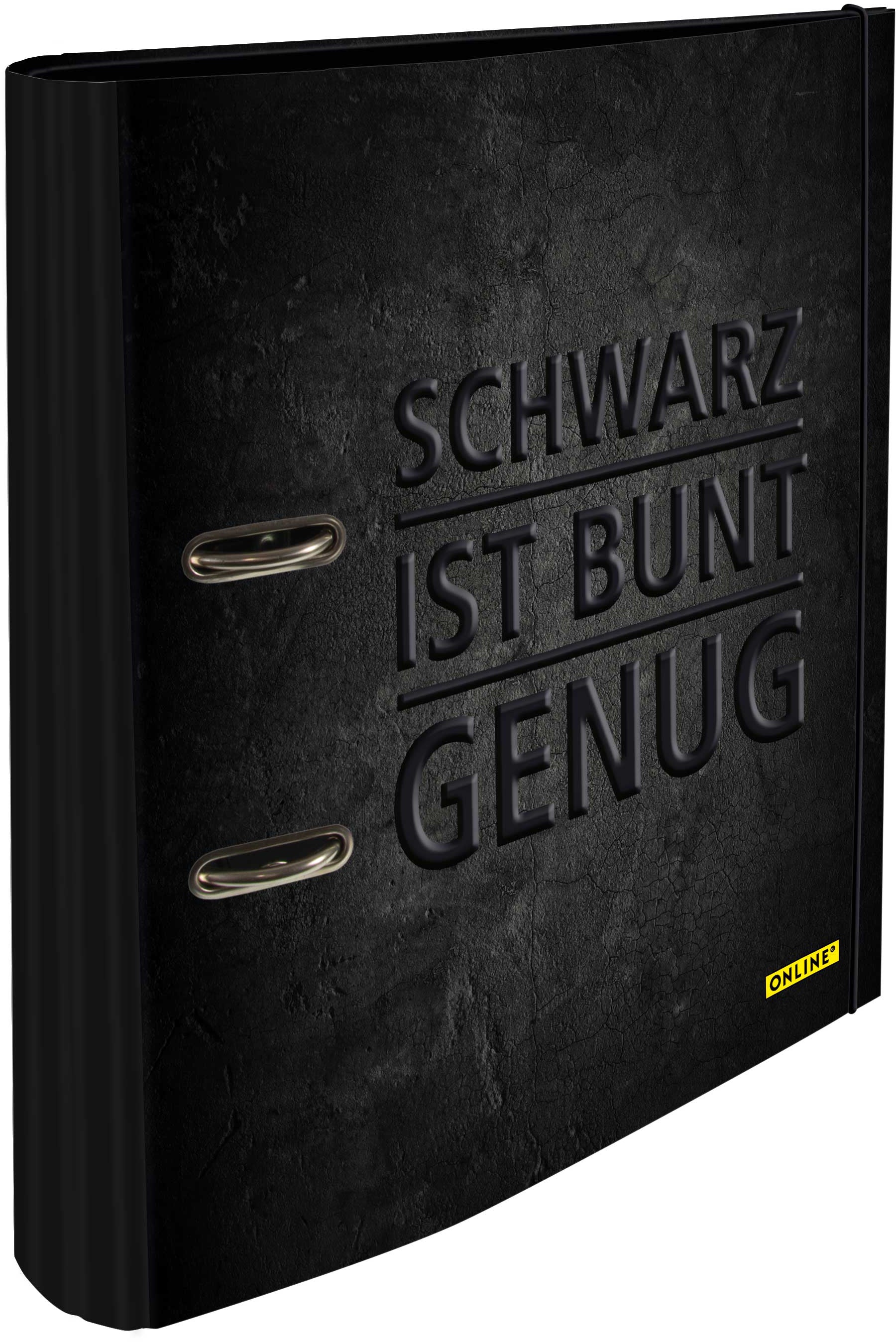 Online Ordner – Rückenbreite 7 cm – Schwarz, Gummibandverschluss