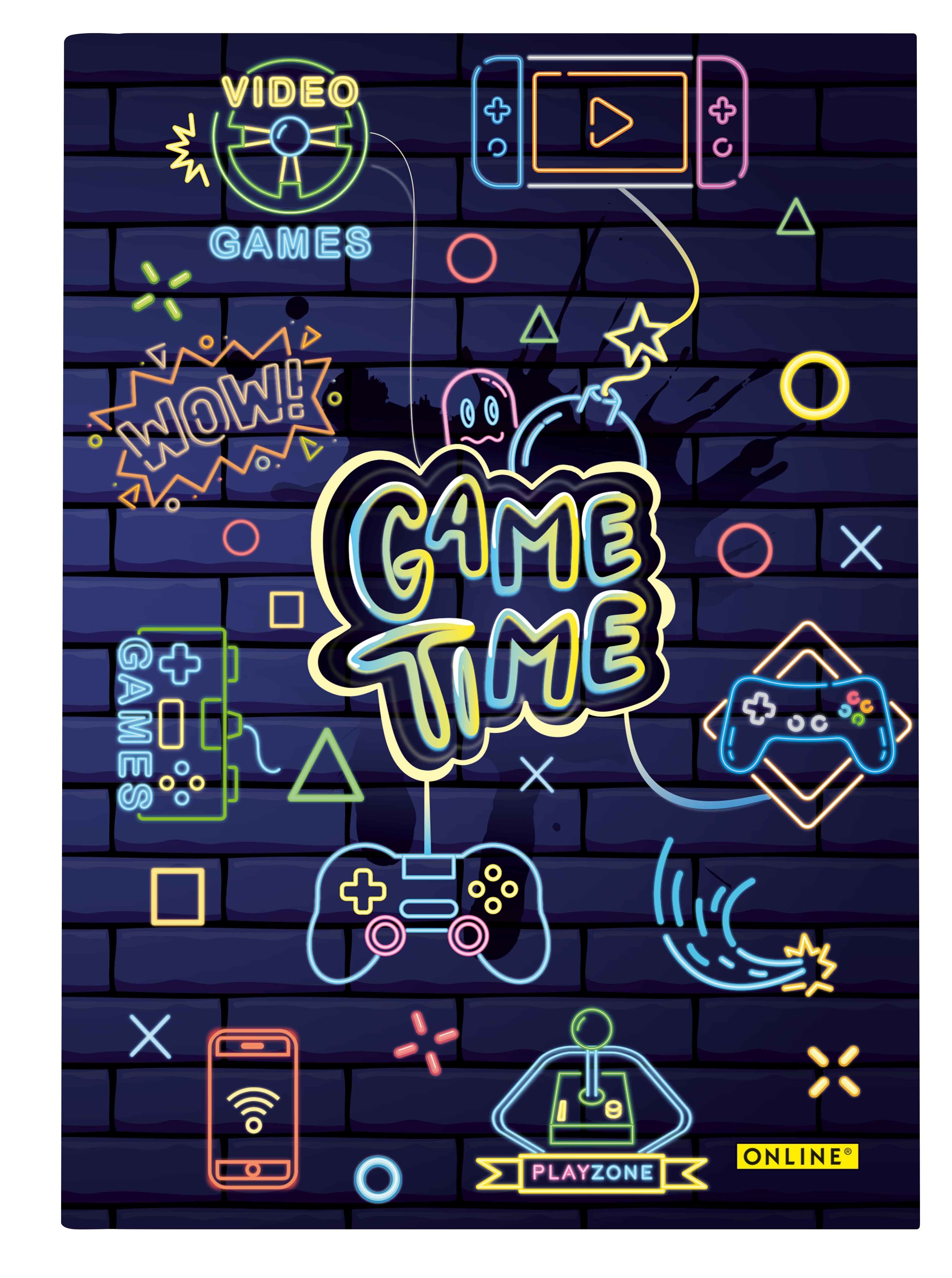 Online Game Time Notizbuch – A5 – punktiert – 96 Blatt – 80 g/m²