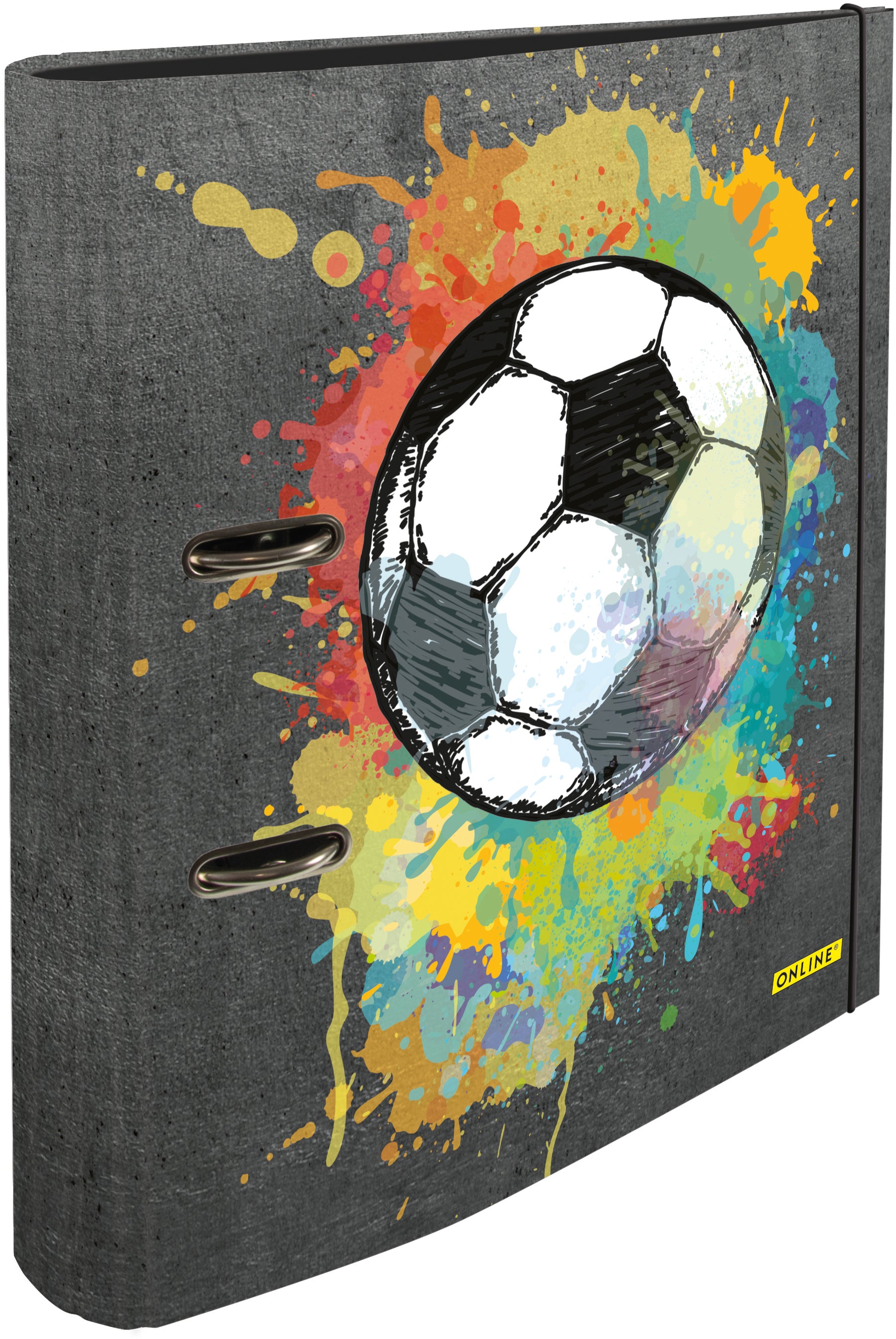 Online Soccer Hebelordner – für A4 – Rückenbreite 7 cm – Gummiband