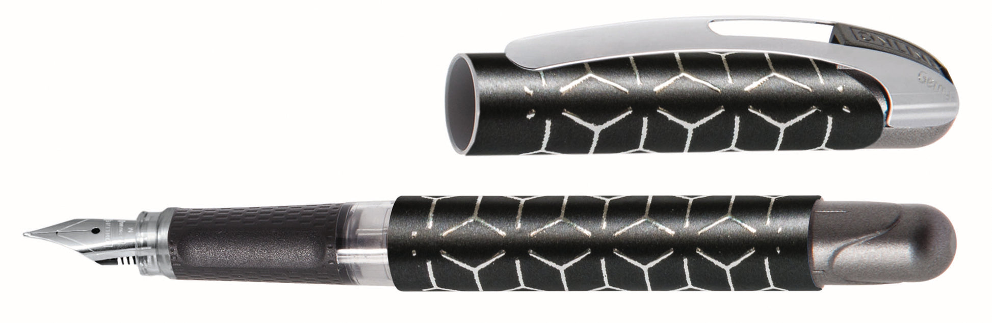 Online College II 12510/3D Black Style – Füllfederhalter – M – Silber