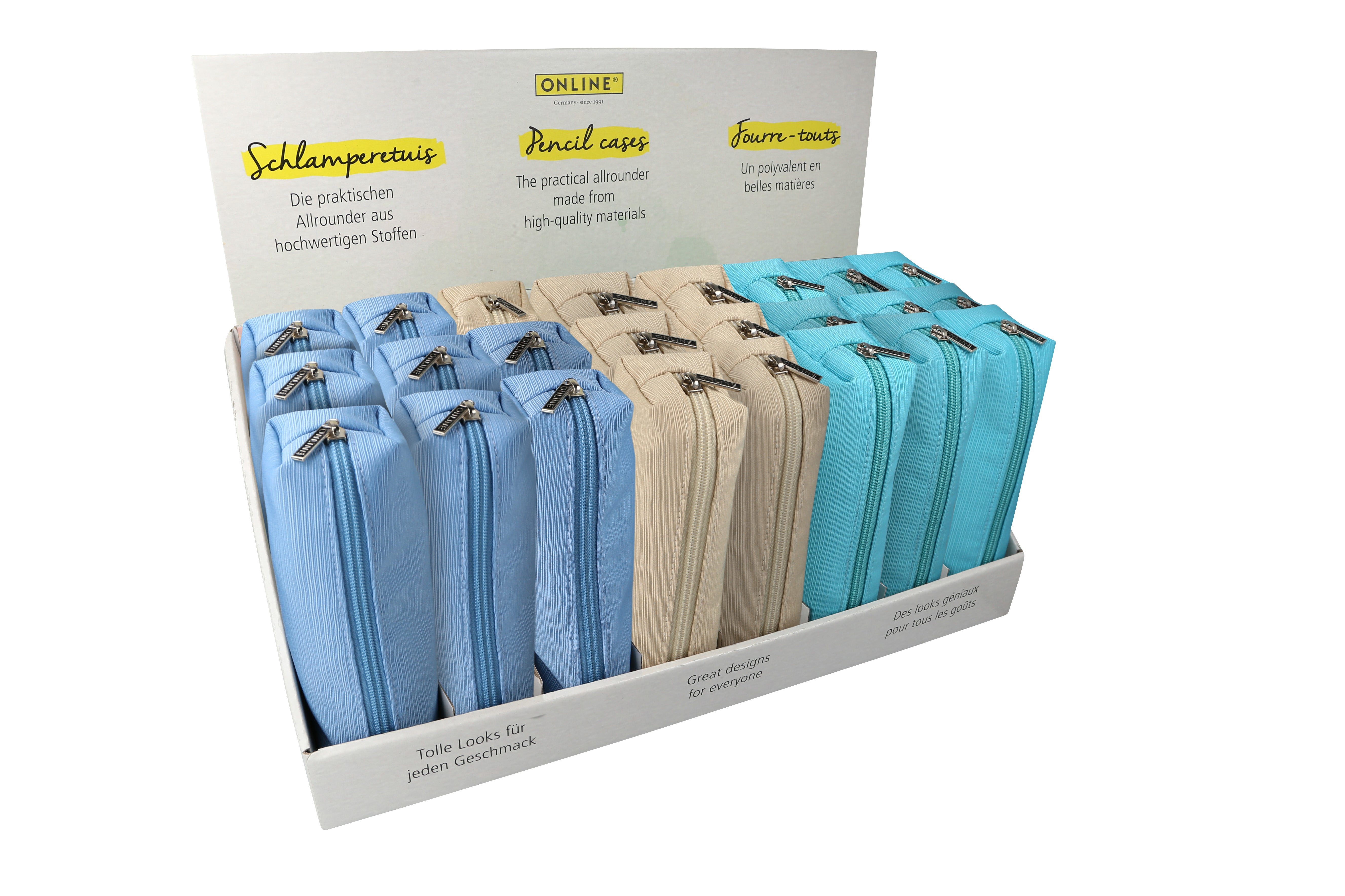 Online Schlamperetui, Retro, Mehrfarbig, 22 × 7 × 7 cm, 24er-Pack