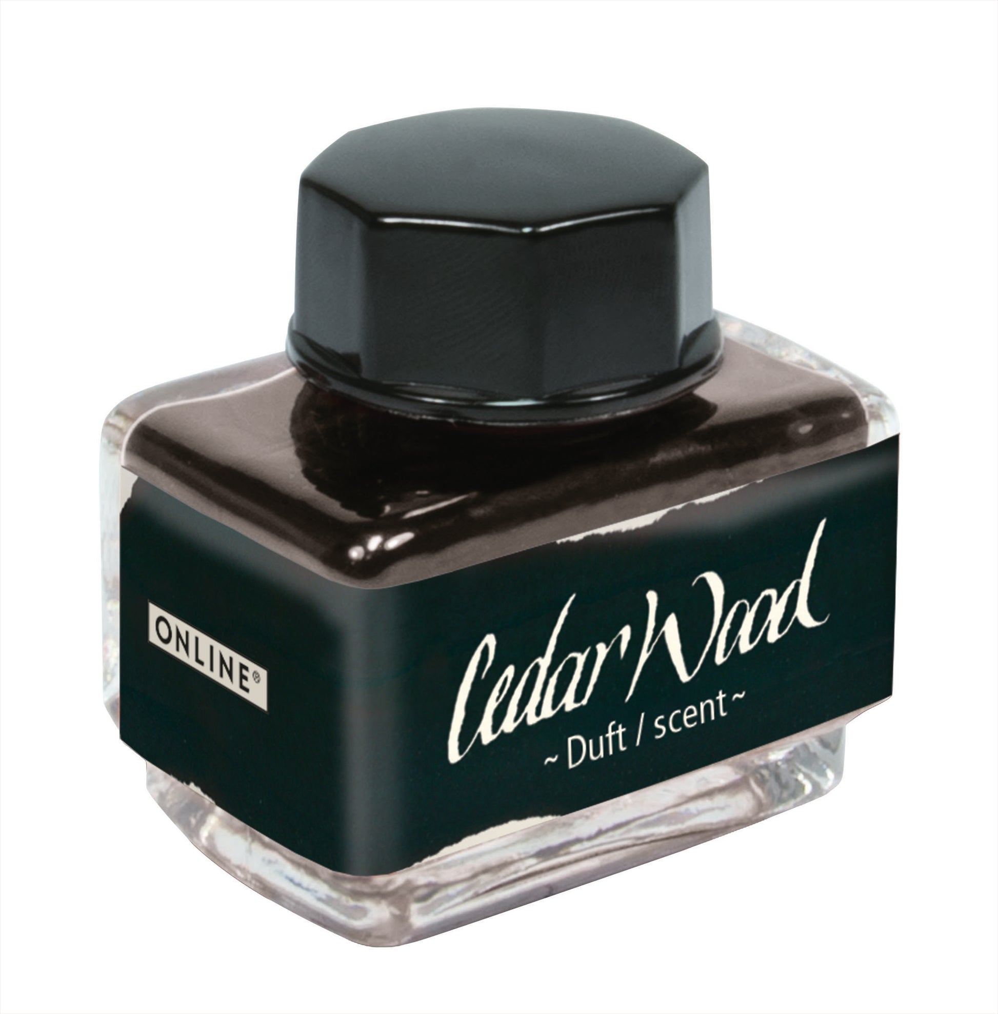 Online 17061/3 Tintenglas Cedar Wood – Schwarz, 15 ml