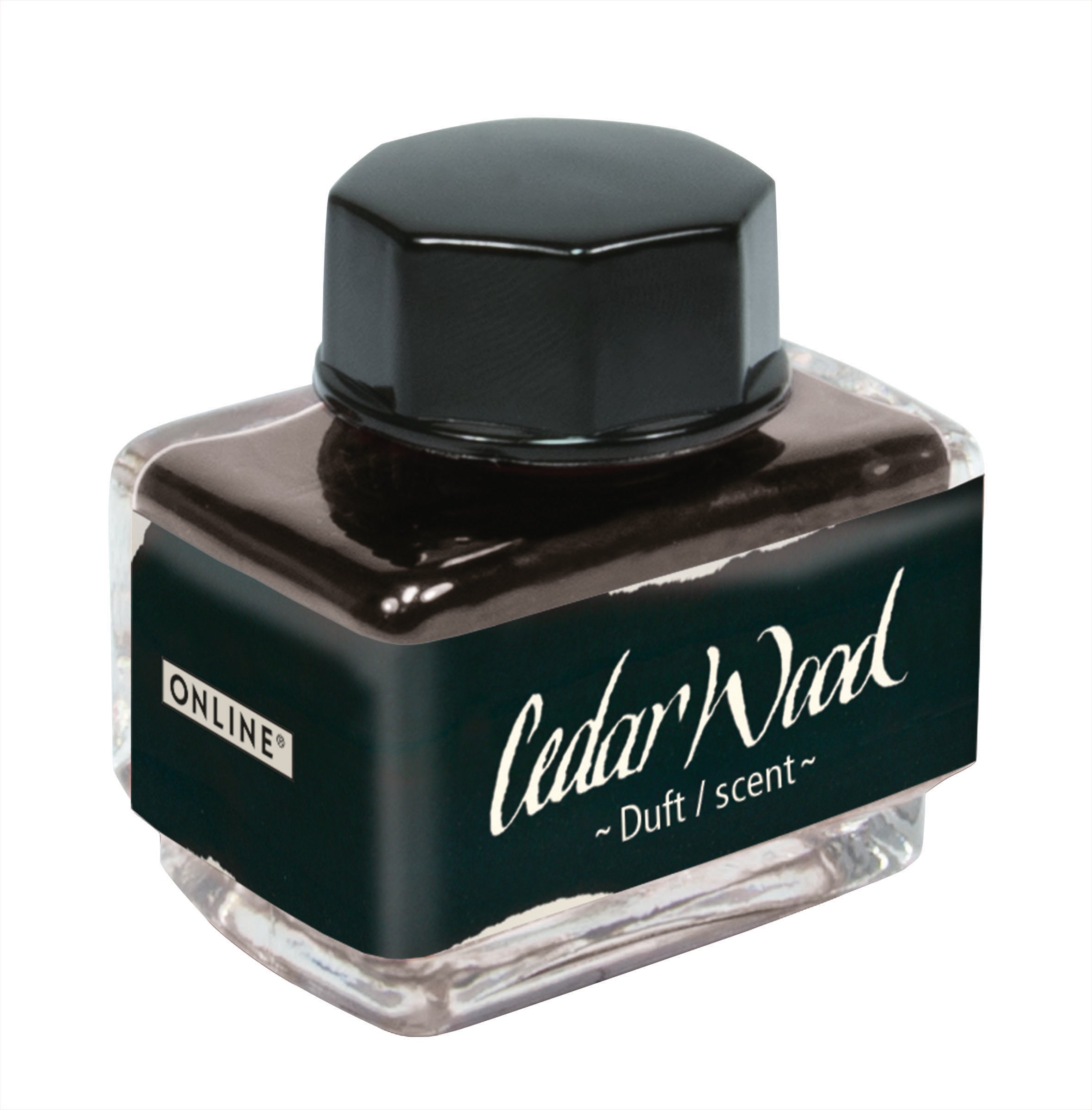 Online 17061/3 Tintenglas Cedar Wood – Schwarz, 15 ml
