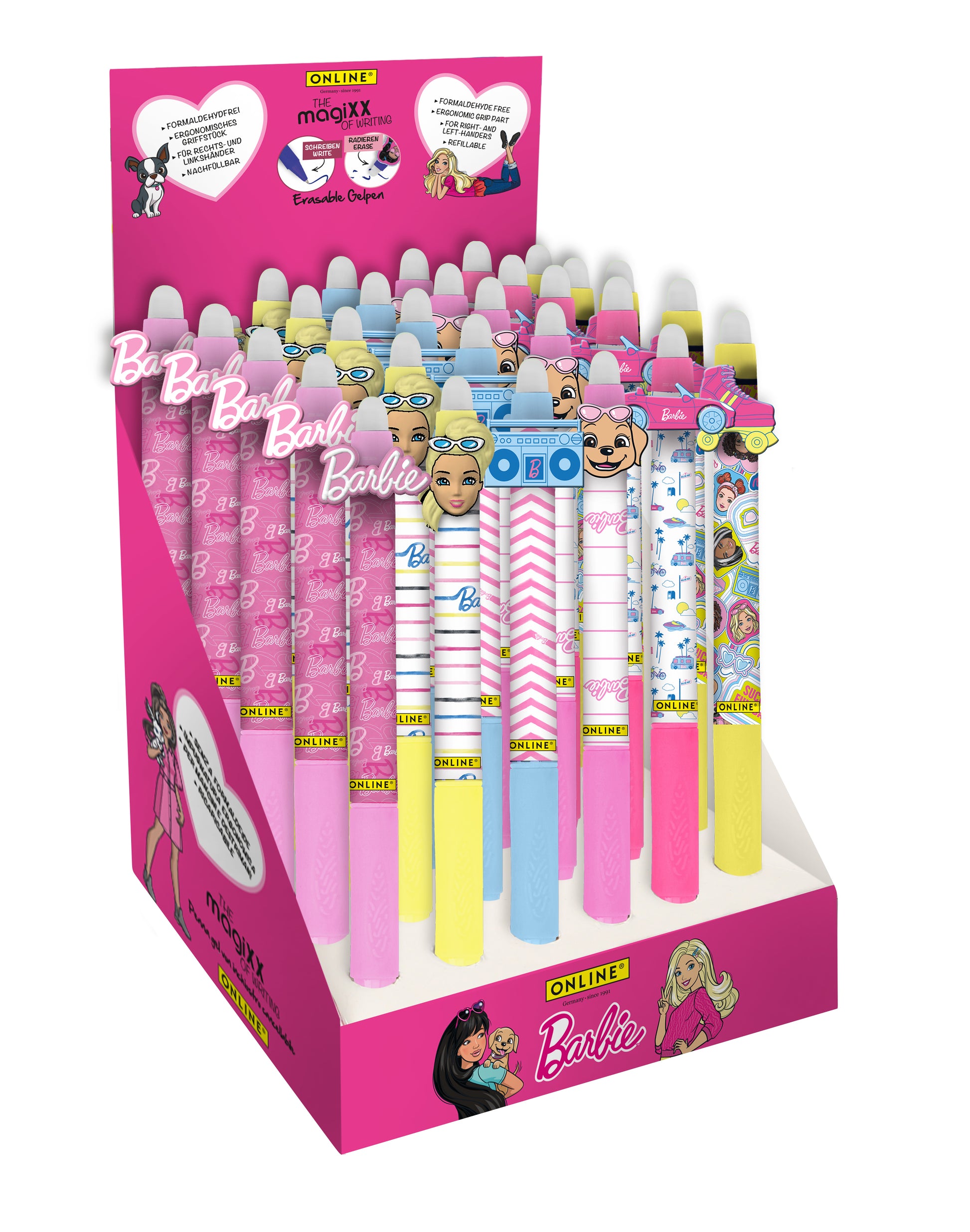 Online MAGIXX Fun Barbie 18100/30 Gelschreiber – Farben sortiert, radierbar, nachfüllbar, 30 Stk.
