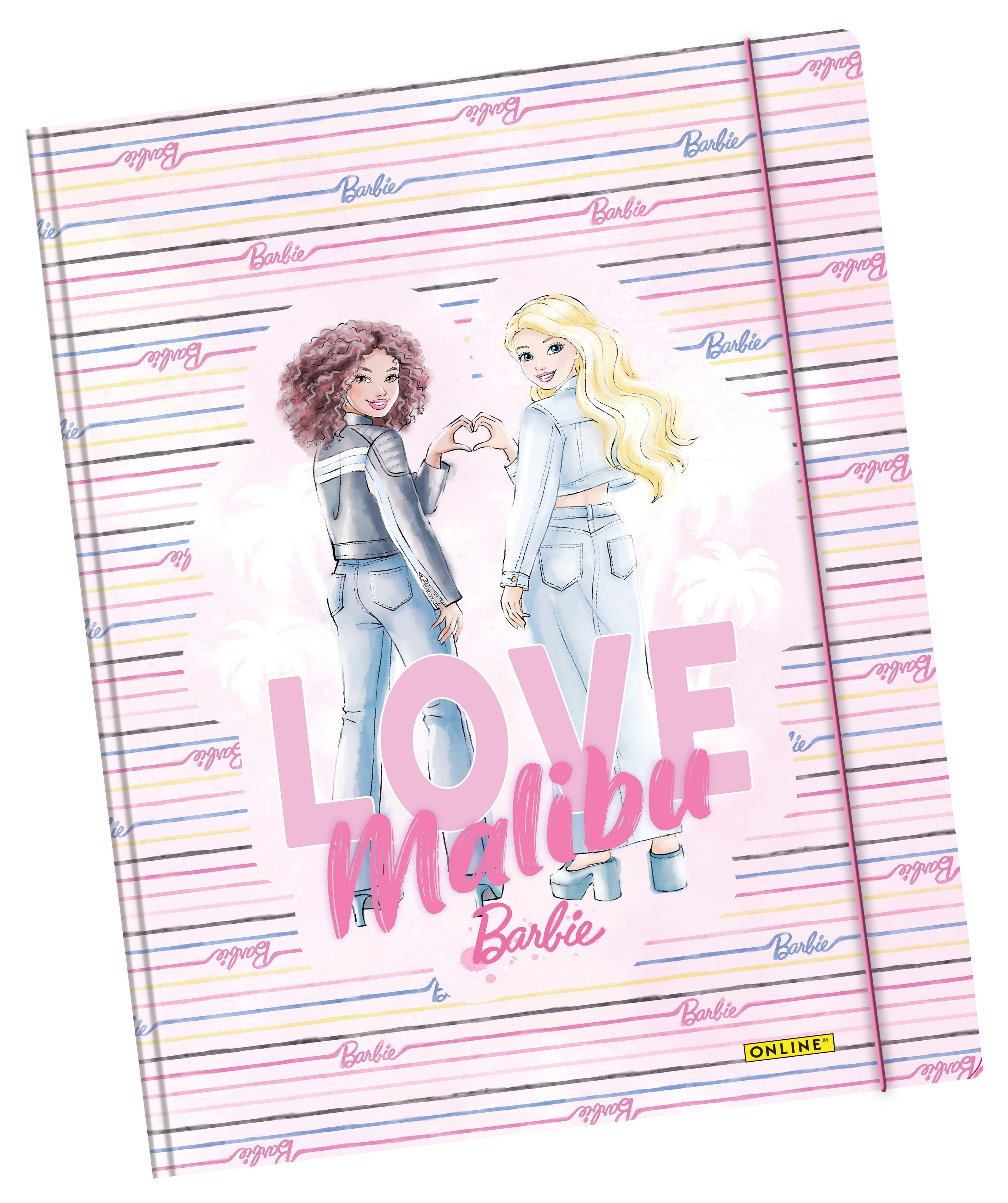 Online Gummibandmappe A4+ – Karton, Barbie, assortiert
