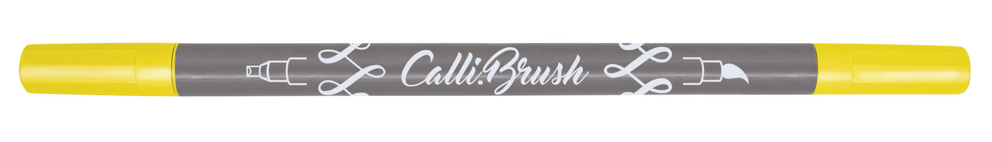 Online Callibrush Brushpen, Doppelspitze – Kalligrafie + Pinsel, 2 mm, wasserbasiert, auswaschbar, Fluo Gelb