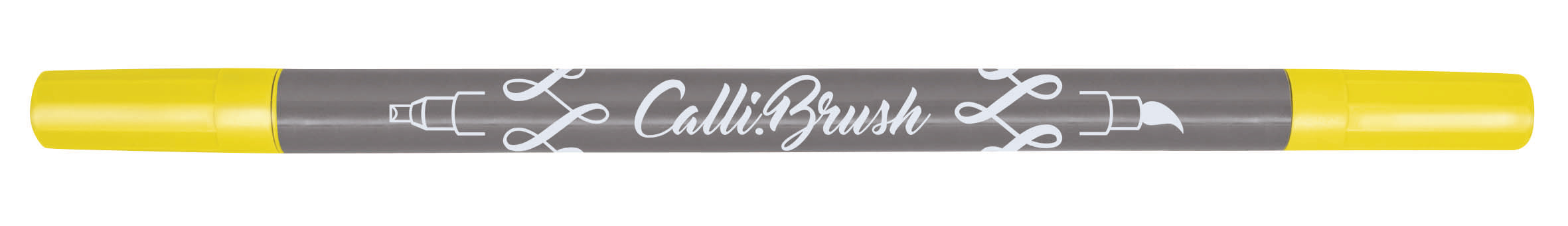 Online Callibrush Brushpen, Doppelspitze – Kalligrafie + Pinsel, 2 mm, wasserbasiert, auswaschbar, Fluo Gelb