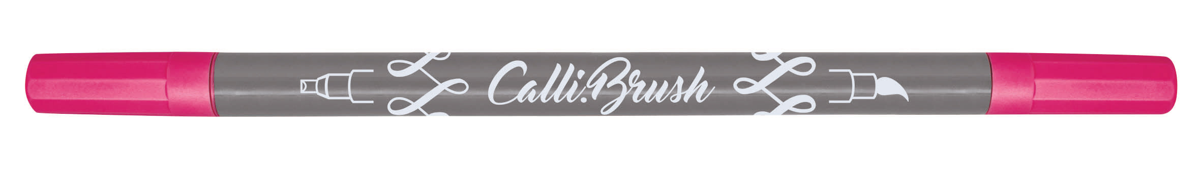 ONLINE Calli.Brush Pinselstift, Doppelspitze – Kombi, 2 mm, wasserbasiert, auswaschbar, fluo pink