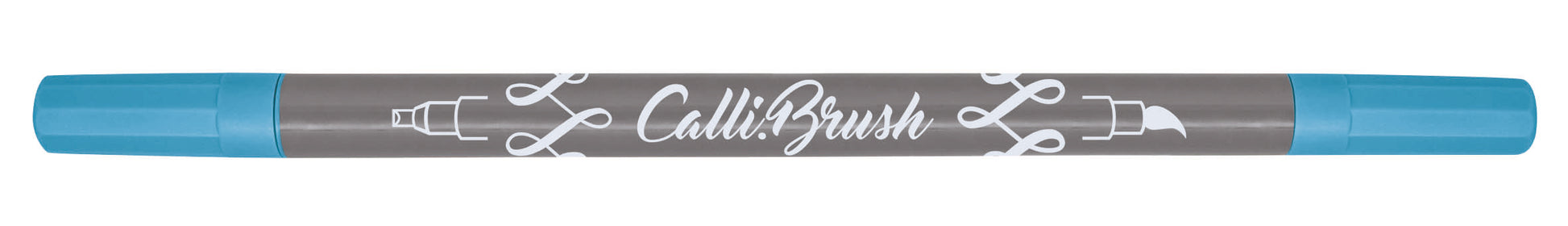 ONLINE Callibrush Pinselstift, Doppelspitze – Pinsel + Kalligrafie, 2 mm, wasserbasiert, auswaschbar, hellblau